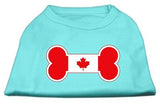 Bone Shaped Canadian Flag Screen Print Shirts Aqua S (10)