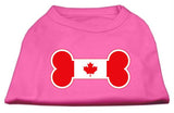 Bone Shaped Canadian Flag Screen Print Shirts Bright Pink S (10)