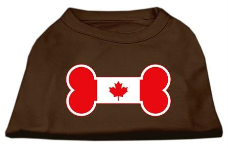 Bone Shaped Canadian Flag Screen Print Shirts Brown XS (8)