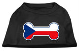 Bone Shaped Czech Republic Flag Screen Print Shirts Black L (14)