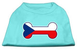 Bone Shaped Czech Republic Flag Screen Print Shirts Aqua M (12)