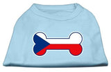 Bone Shaped Czech Republic Flag Screen Print Shirts Baby Blue M (12)