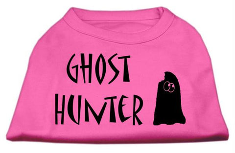 Ghost Hunter Screen Print Shirt Bright Pink with Black Lettering Lg (14)