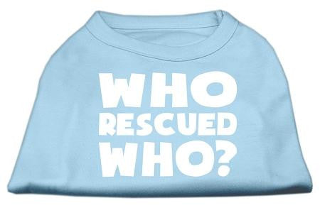 Who Rescued Who Screen Print Shirt Baby Blue Sm (10)