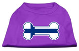 Bone Shaped Finland Flag Screen Print Shirts Purple L (14)