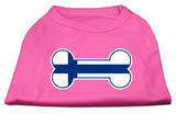 Bone Shaped Finland Flag Screen Print Shirts Bright Pink XS (8)