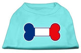 Bone Shaped France Flag Screen Print Shirts Aqua L (14)