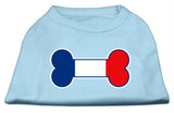 Bone Shaped France Flag Screen Print Shirts Baby Blue L (14)