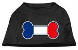 Bone Shaped France Flag Screen Print Shirts Black L (14)