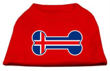 Bone Shaped Iceland Flag Screen Print Shirts Red L (14)