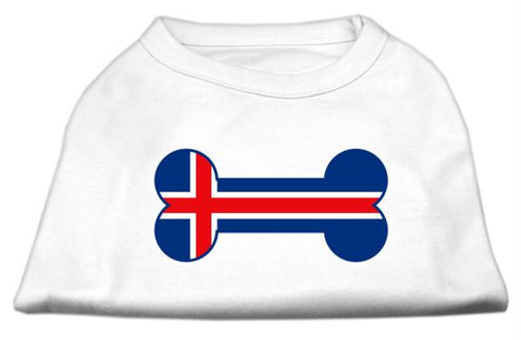 Bone Shaped Iceland Flag Screen Print Shirts White M (12)