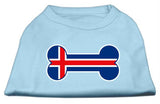 Bone Shaped Iceland Flag Screen Print Shirts Baby Blue S (10)