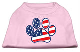 Patriotic Paw Screen Print Shirts Light Pink M (12)