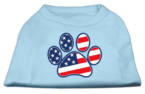 Patriotic Paw Screen Print Shirts Baby Blue S (10)