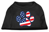 Patriotic Paw Screen Print Shirts Black XL (16)