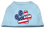 Patriotic Paw Screen Print Shirts Baby Blue XS (8)