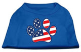 Patriotic Paw Screen Print Shirts Blue XS (8)