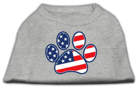 Patriotic Paw Screen Print Shirts Grey XXL (18)