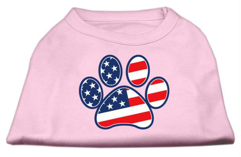 Patriotic Paw Screen Print Shirts Light Pink XXL (18)