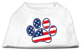 Patriotic Paw Screen Print Shirts White XXL (18)