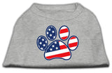 Patriotic Paw Screen Print Shirts Grey XXXL(20)