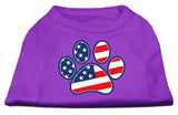 Patriotic Paw Screen Print Shirts Purple XXXL(20)