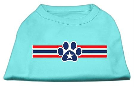 Patriotic Star Paw Screen Print Shirts Aqua L (14)