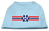 Patriotic Star Paw Screen Print Shirts Baby Blue L (14)