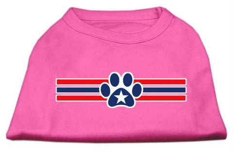 Patriotic Star Paw Screen Print Shirts Bright Pink L (14)