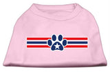 Patriotic Star Paw Screen Print Shirts Light Pink L (14)