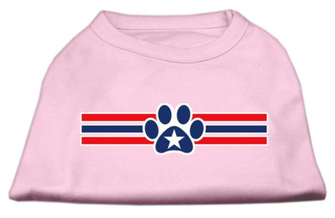 Patriotic Star Paw Screen Print Shirts Light Pink M (12)