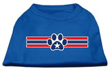 Patriotic Star Paw Screen Print Shirts Blue XS (8)