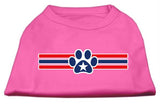 Patriotic Star Paw Screen Print Shirts Bright Pink XS (8)