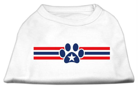 Patriotic Star Paw Screen Print Shirts White XS (8)