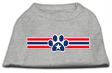 Patriotic Star Paw Screen Print Shirts Grey XXL (18)