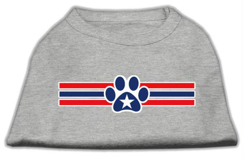 Patriotic Star Paw Screen Print Shirts Grey XXXL(20)