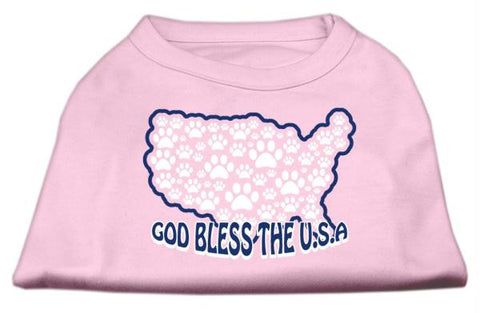 God Bless USA Screen Print Shirts Light Pink L (14)