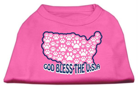 God Bless USA Screen Print Shirts Bright Pink XL (16)