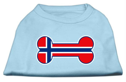 Bone Shaped Norway Flag Screen Print Shirts Baby Blue S (10)