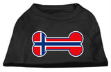 Bone Shaped Norway Flag Screen Print Shirts Black XL (16)