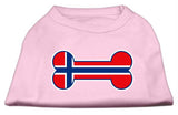 Bone Shaped Norway Flag Screen Print Shirts Light Pink XL (16)