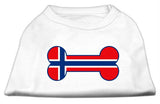 Bone Shaped Norway Flag Screen Print Shirts White XS (8)