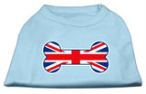 Bone Shaped United Kingdom (Union Jack) Flag Screen Print Shirts Baby Blue L (14)