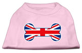 Bone Shaped United Kingdom (Union Jack) Flag Screen Print Shirts Light Pink L (14)