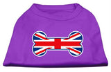 Bone Shaped United Kingdom (Union Jack) Flag Screen Print Shirts Purple L (14)