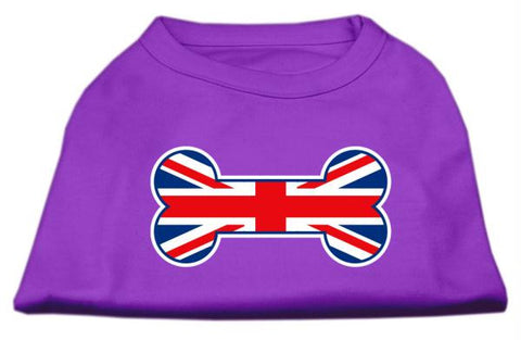 Bone Shaped United Kingdom (Union Jack) Flag Screen Print Shirts Purple M (12)