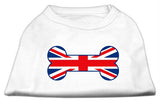 Bone Shaped United Kingdom (Union Jack) Flag Screen Print Shirts White XS (8)