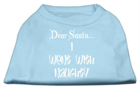 Dear Santa I Went with Naughty Screen Print Shirts Baby Blue Med (12)