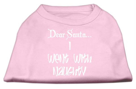 Dear Santa I Went with Naughty Screen Print Shirts Light Pink Sm (10)