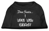 Dear Santa I Went with Naughty Screen Print Shirts Black  XL (16)